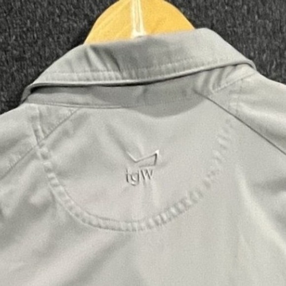 Mens XL Gray White Red Stripe Short Sleeve Golf Polo Shirt Polyester - Picture 8 of 8